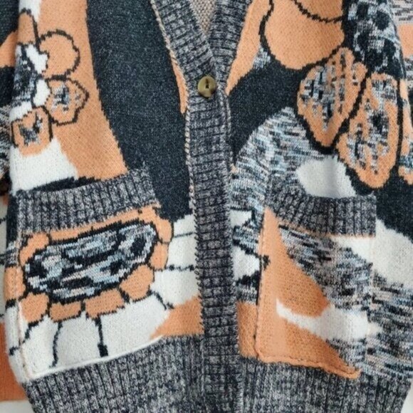 NEW Free People August Cardigan In Peach Petal, Size Medium - Picture 9 of 10